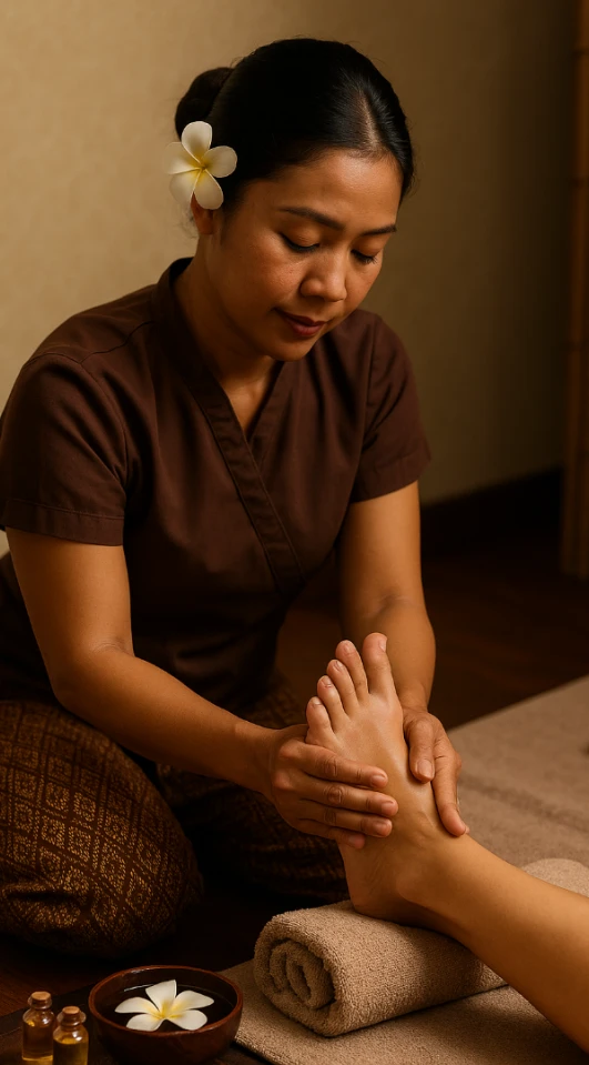 Masażystka z klientką w salonie SPA